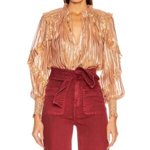 Ulla Johnson Lucinda Blouse in Rose Gold
